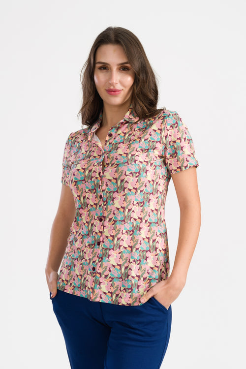 Sill Blouse SS Calypso | Amaranth