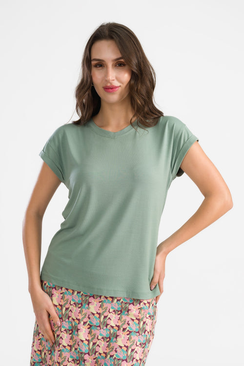 Vera Top SS Jersey Plain | Shale Green