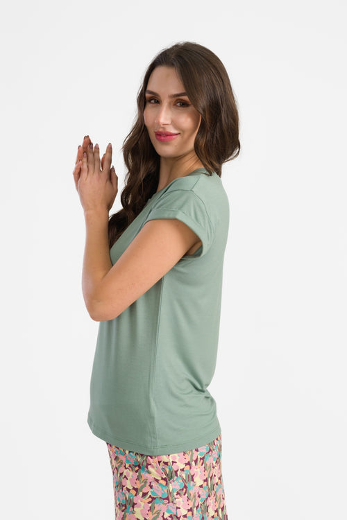 Vera Top SS Jersey Plain | Shale Green