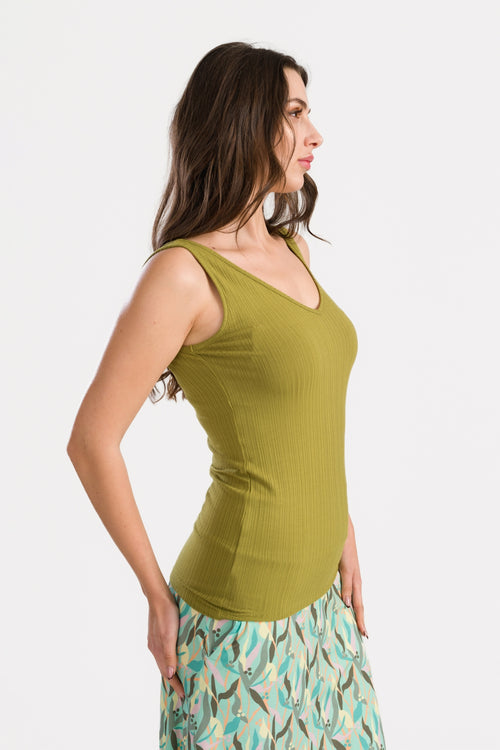 Stella Tank Top Jersey Rib | Golden Cypress