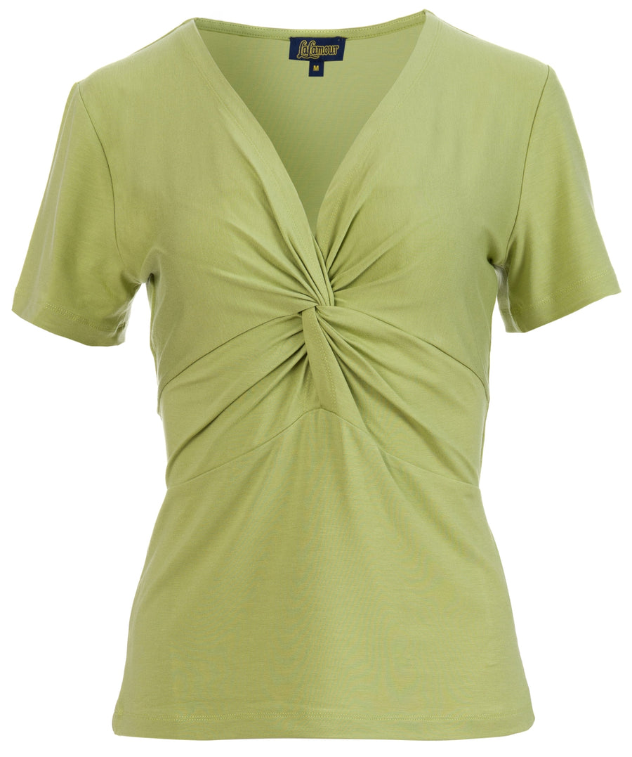 Angela top short sleeve | Plain Bright Olive