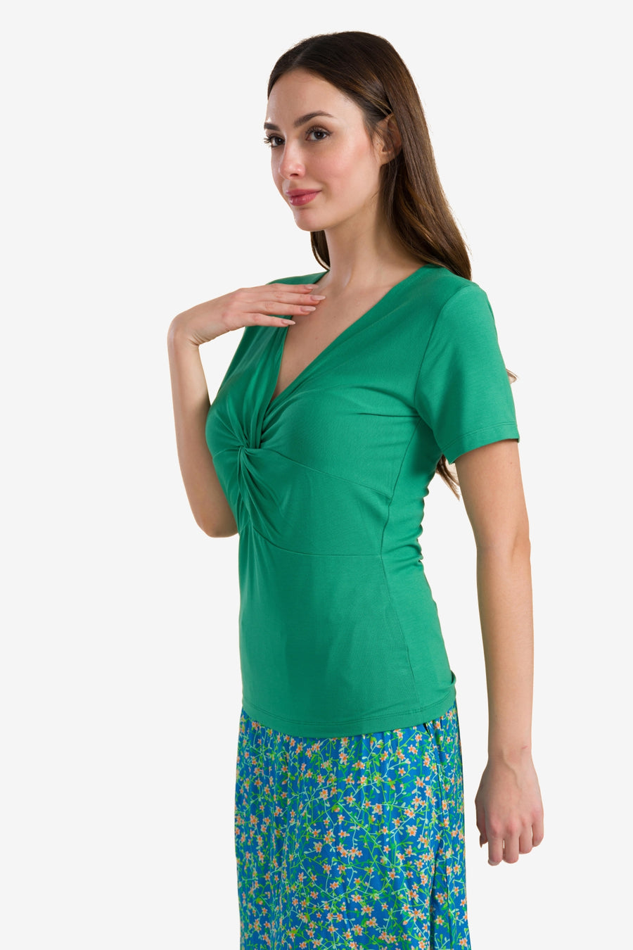 Angela top short sleeve | Plain Green