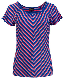 Butterfly top short sleeve | Happy Stripes Blue