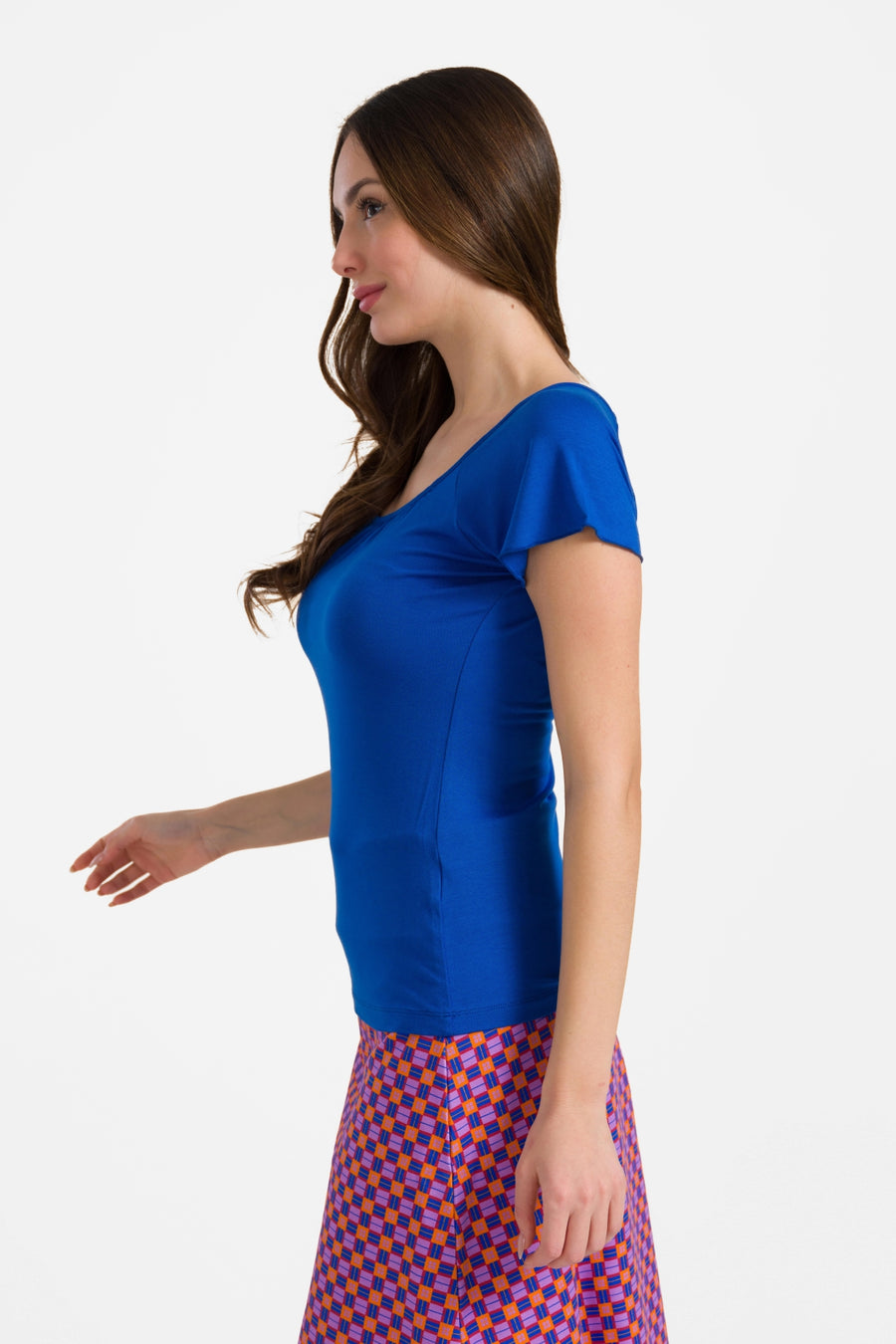 Butterfly top short sleeve | Plain Blue