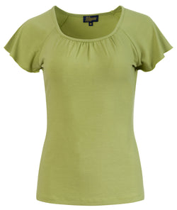 Butterfly top short sleeve | Plain Bright Olive