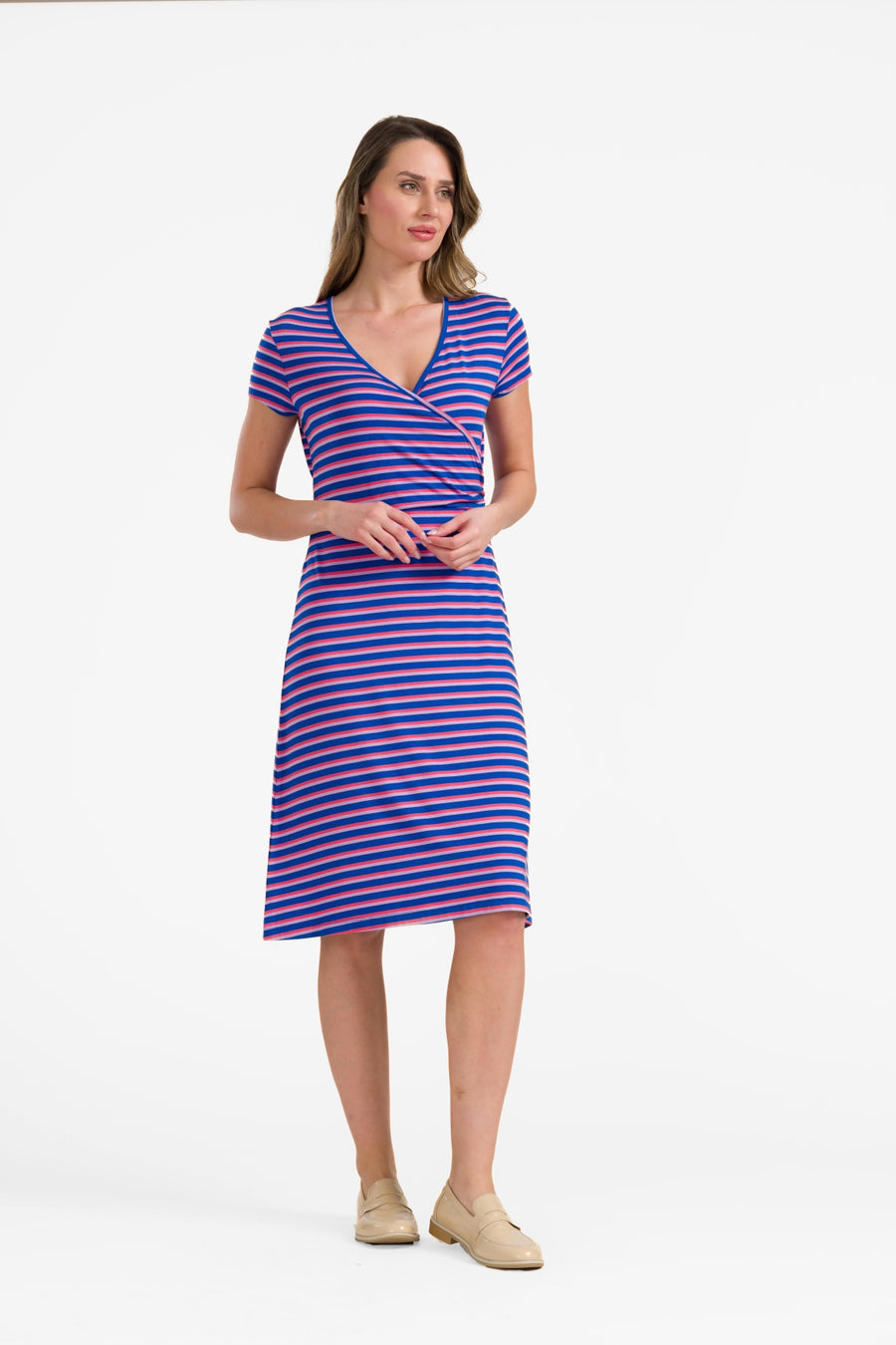 Chrissy cross dress grown-on sleeve | Happy Stripes Blue