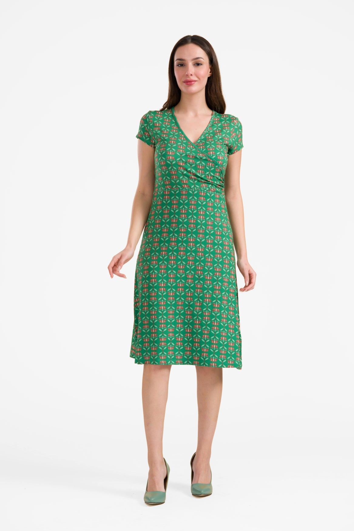 Chrissy cross dress grown-on sleeve | Green Flower