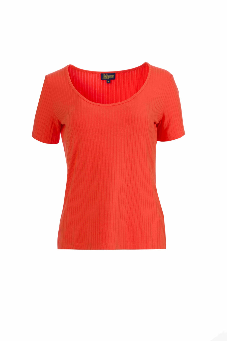 Ella t-shirt short sleeve | Rib Orange Red