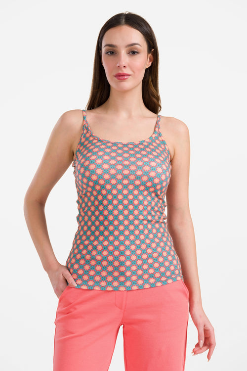 Hella spaghetti top | Vintage Coral Flower