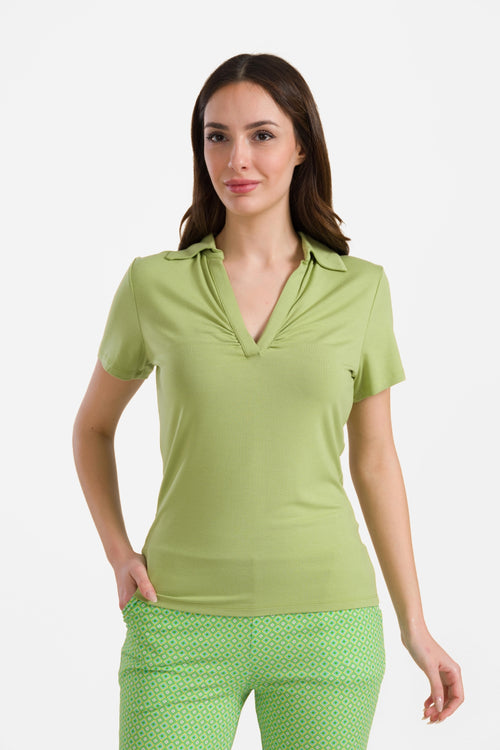 Suzy top short sleeve | Plain Bright Olive