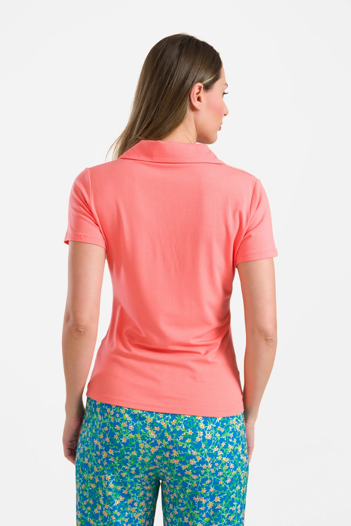 Suzy top short sleeve | Plain Coral