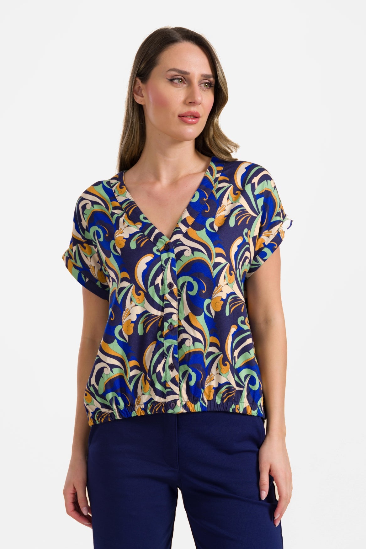 Evy blouse short sleeve | Abstract