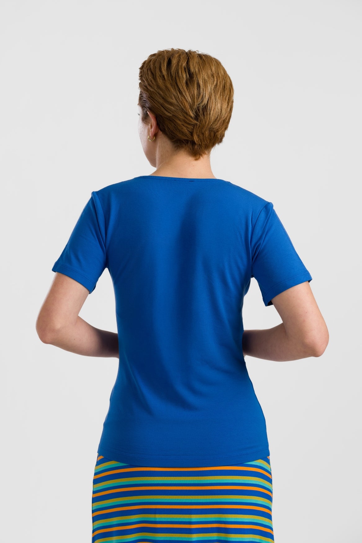 Angela Kurzarmtop | Schlichtes Blau