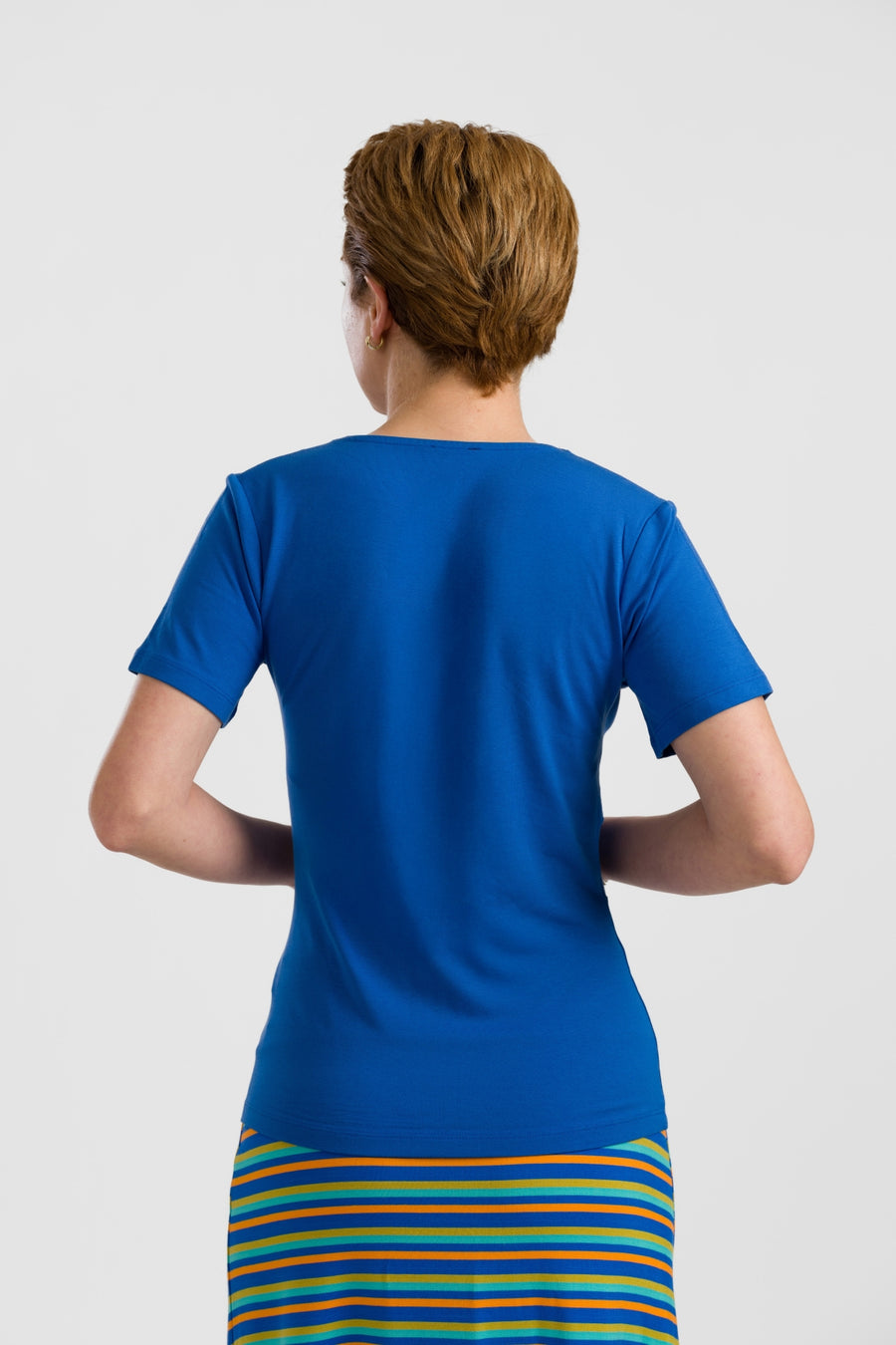 Angela Kurzarmtop | Schlichtes Blau