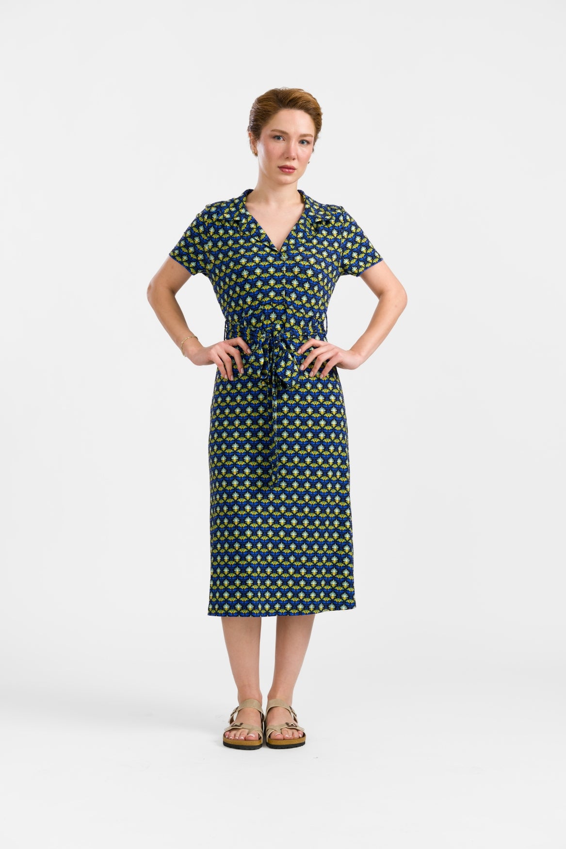 Marilyn Dress Short Sleeve | Retro Flowers