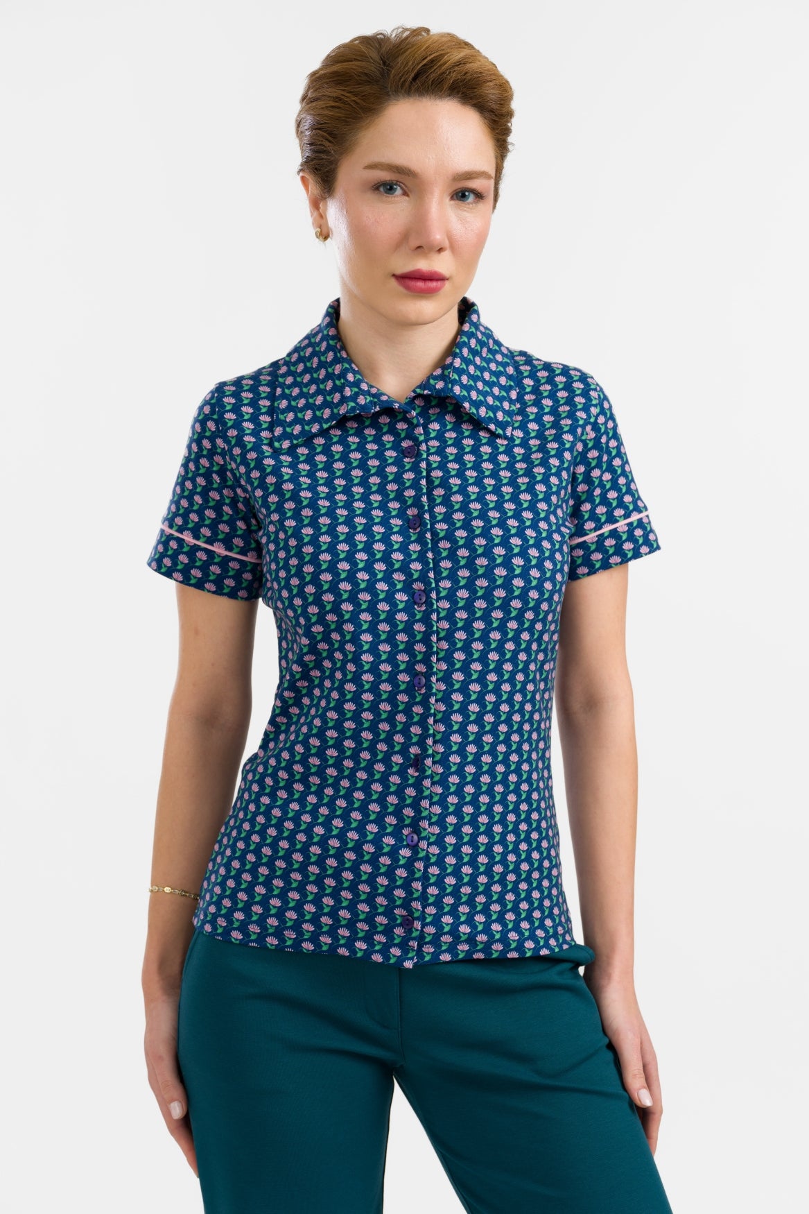 Sara Blouse met korte mouwen | What About Flowers