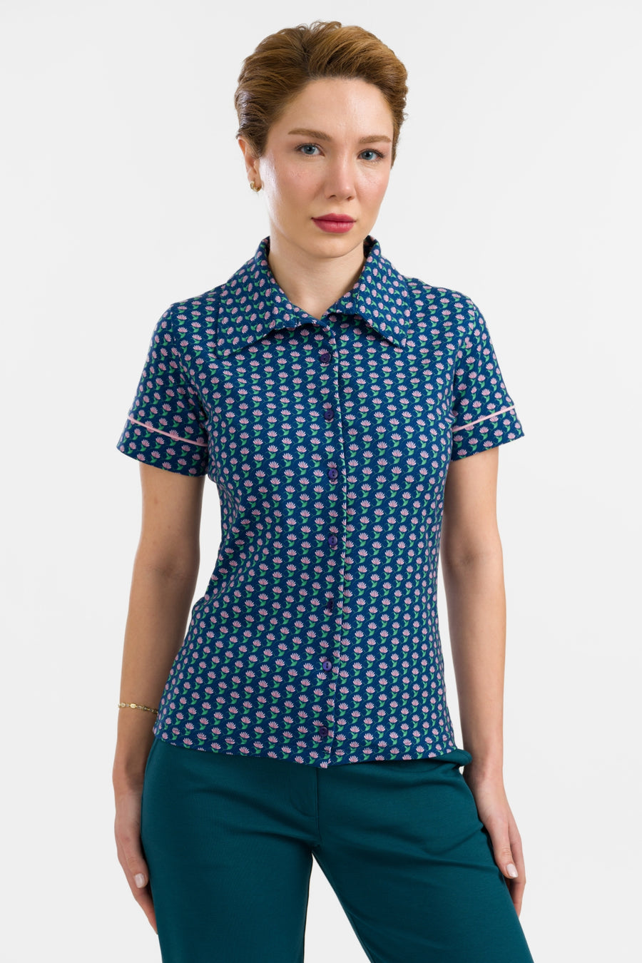 Sara Blouse met korte mouwen | What About Flowers