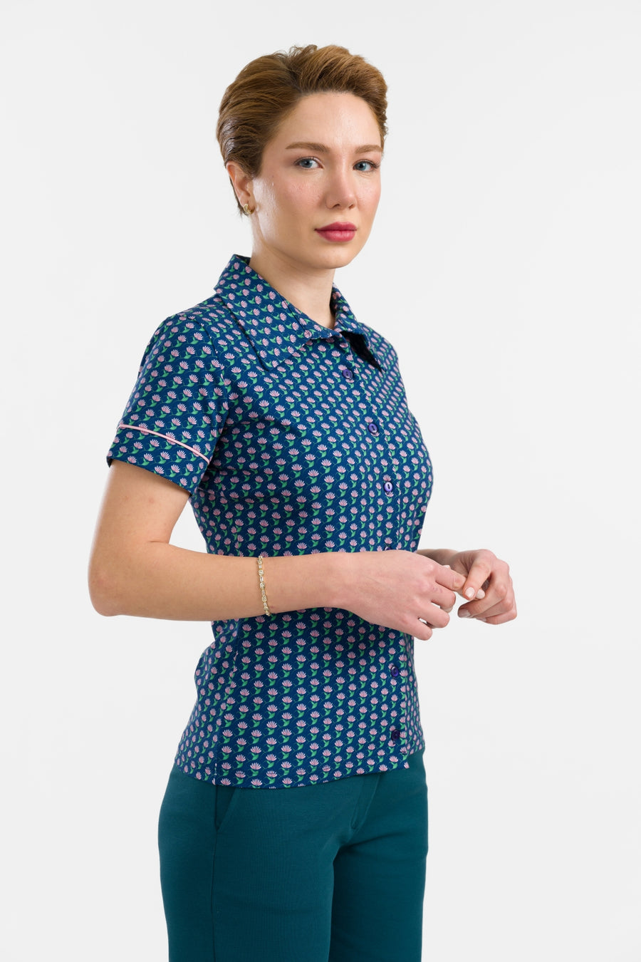 Sara Blouse met korte mouwen | What About Flowers