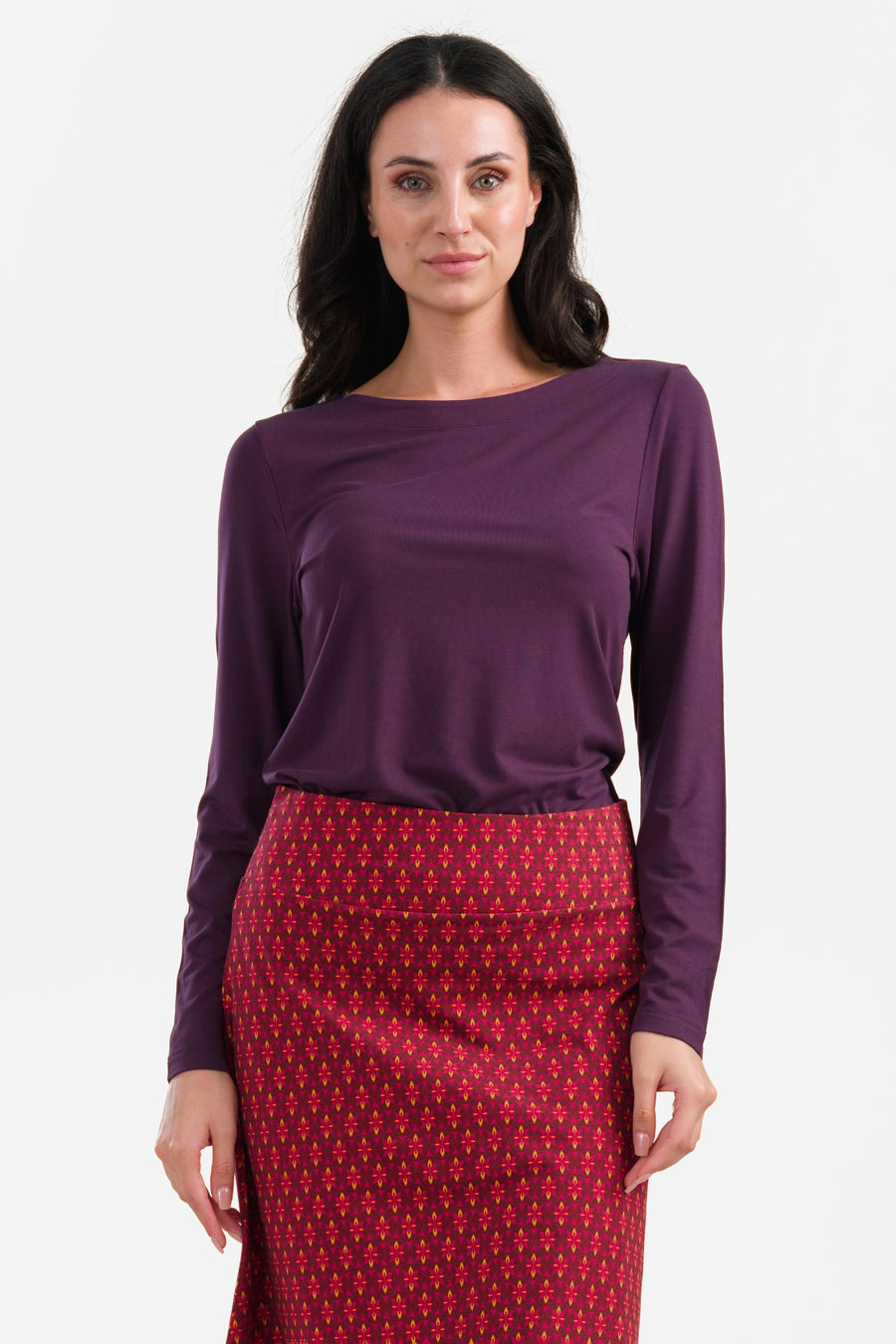 Puck Top | Ecovero Plain Aubergine
