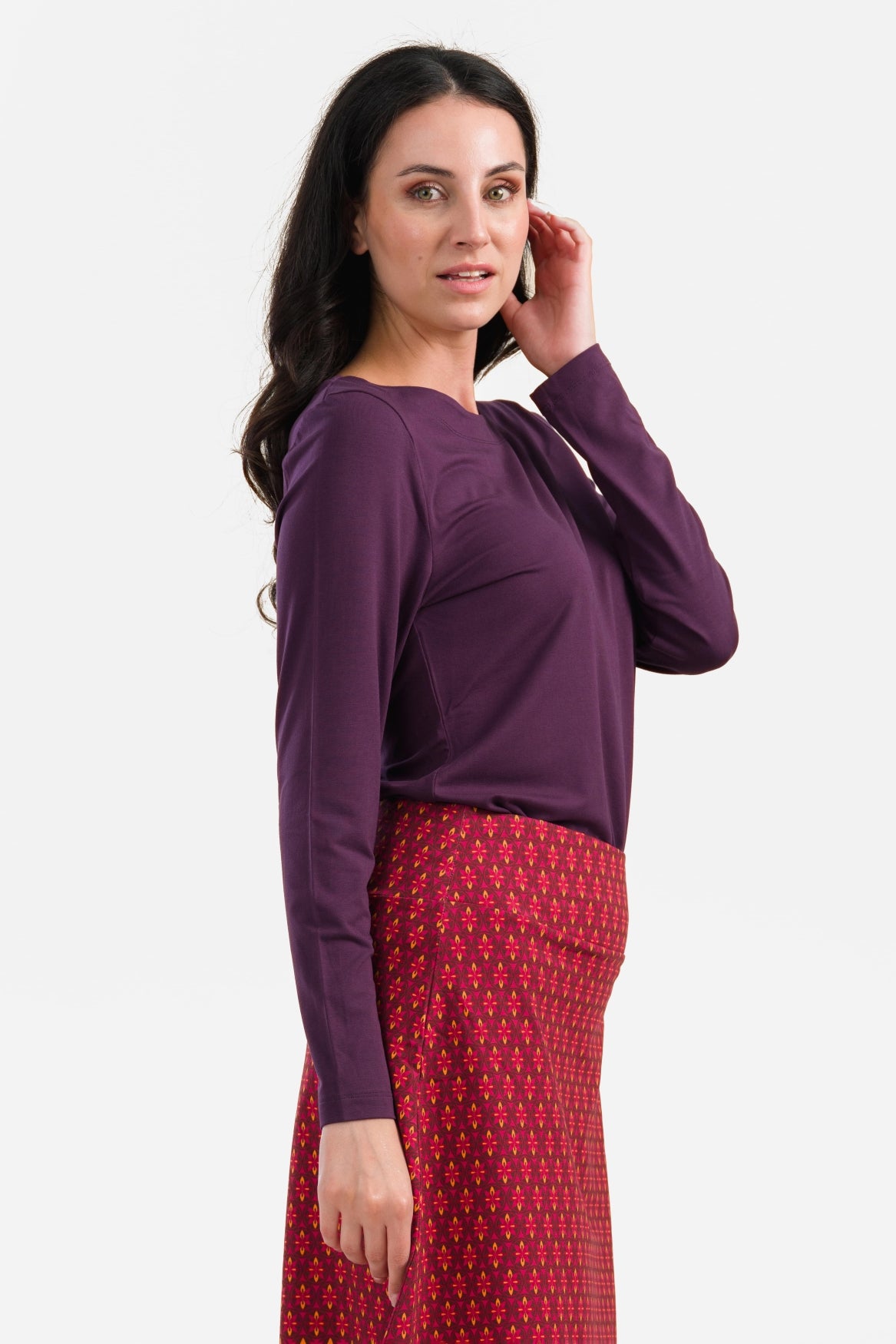 Puck Top | Ecovero Plain Aubergine