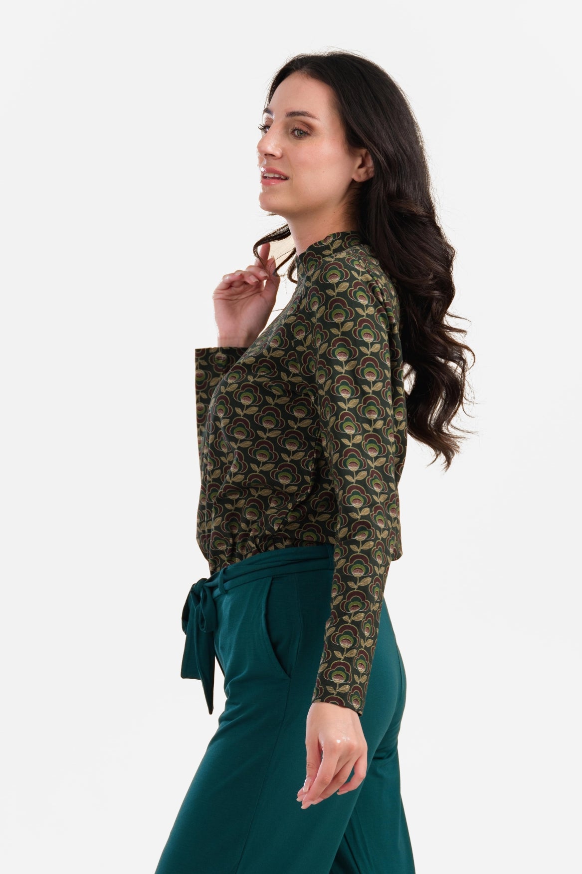 Kim Top | Abstract Flower Green