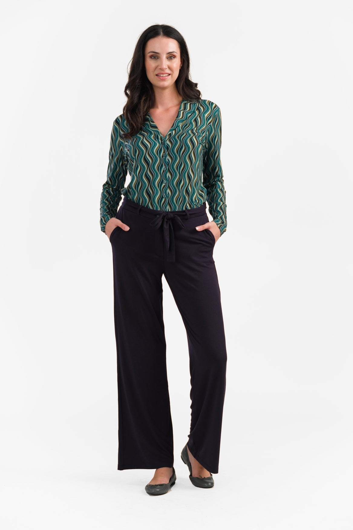 Sue-broek | Micro effen zwart