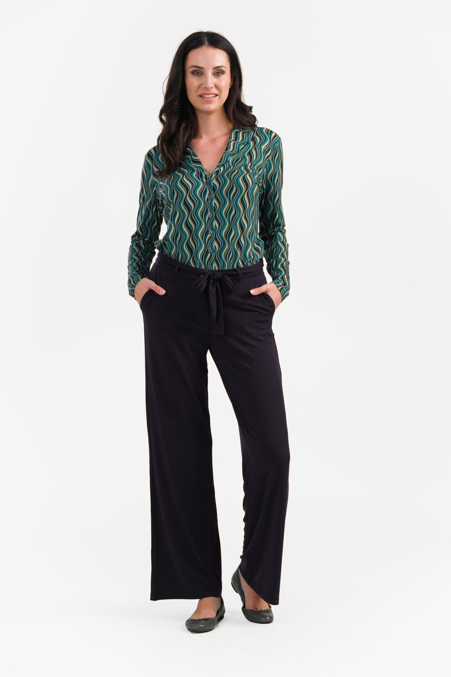 Sue-broek | Micro effen zwart