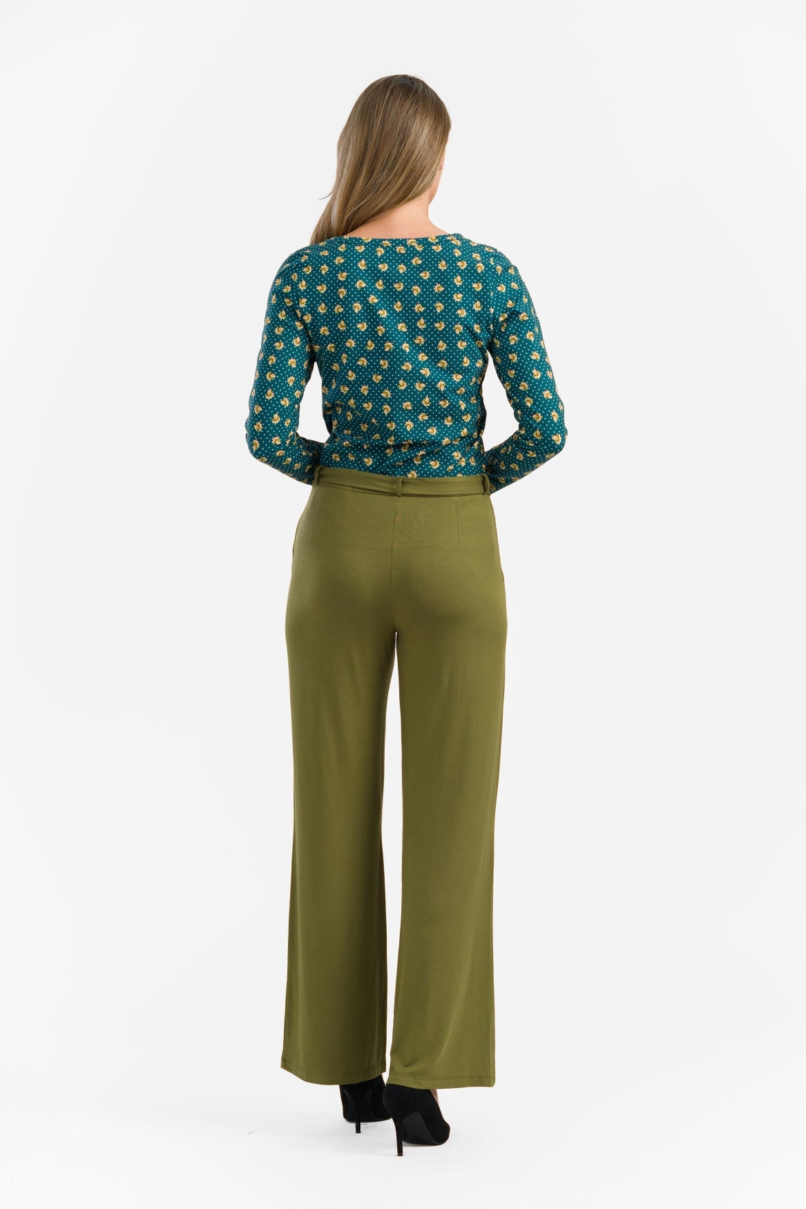 Sue Trousers | Micro Plain Olive