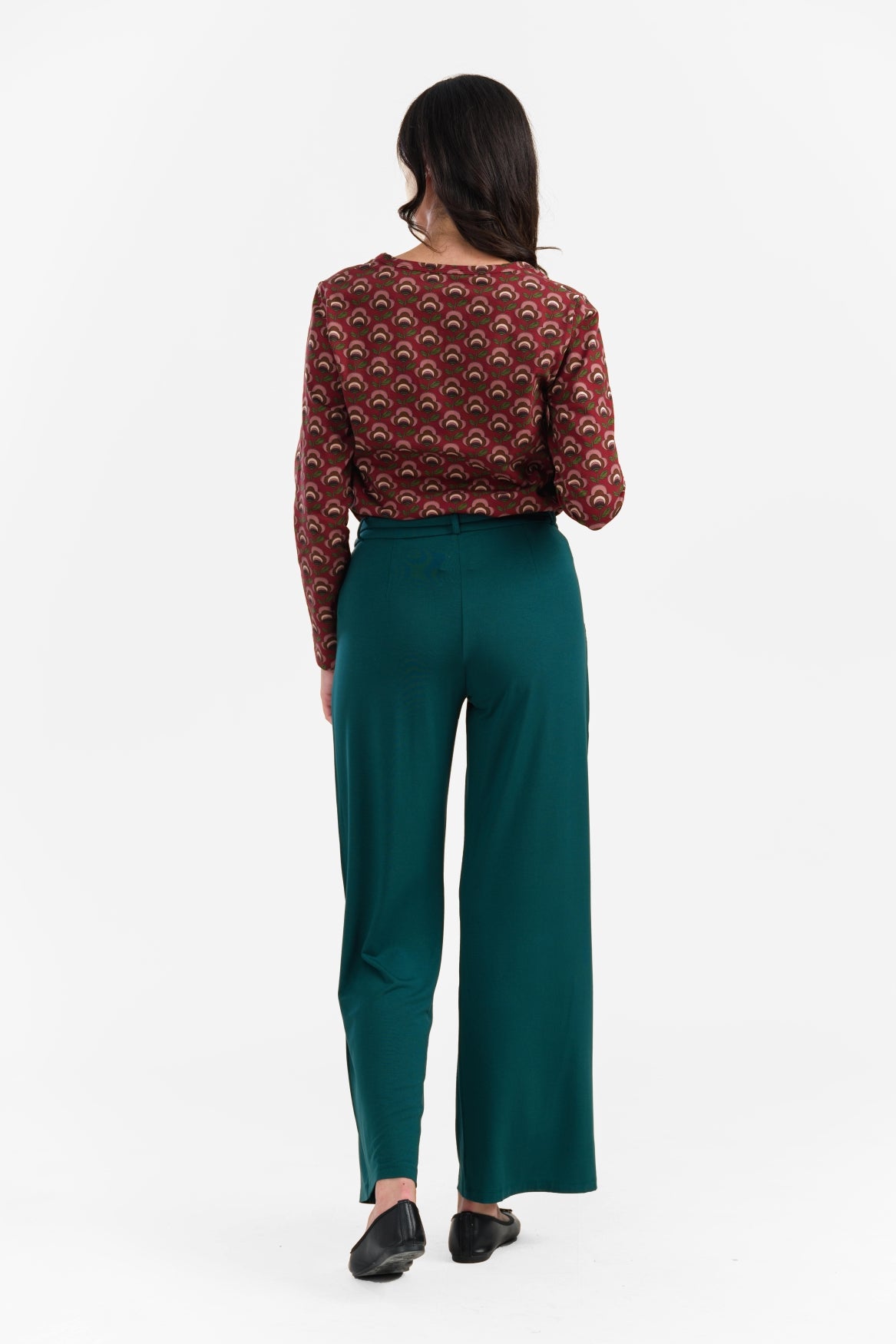 Sue Trousers | Micro Plain Rain Forest