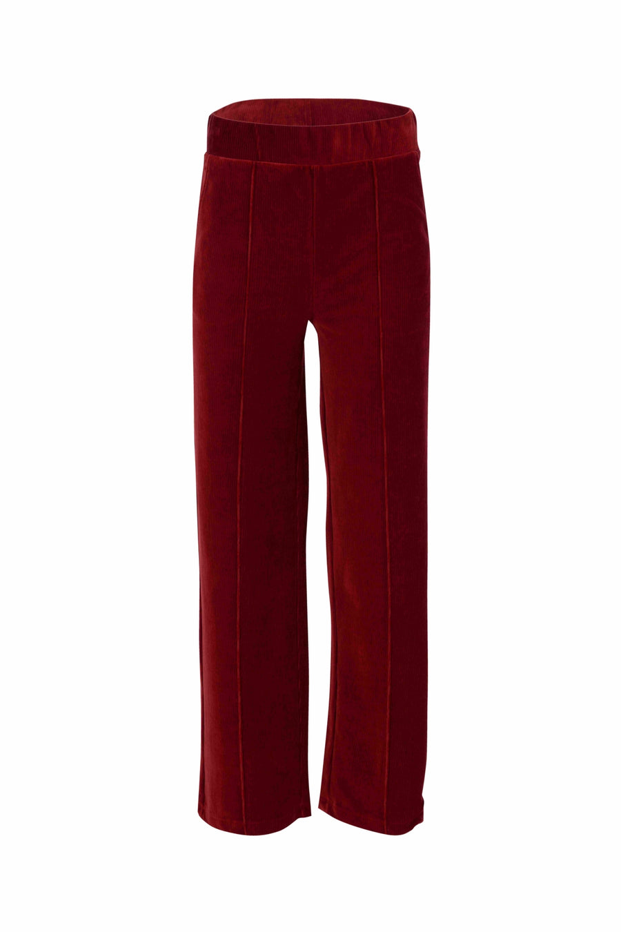 Hailey Trousers | Rib Velour Plain Fried Brick