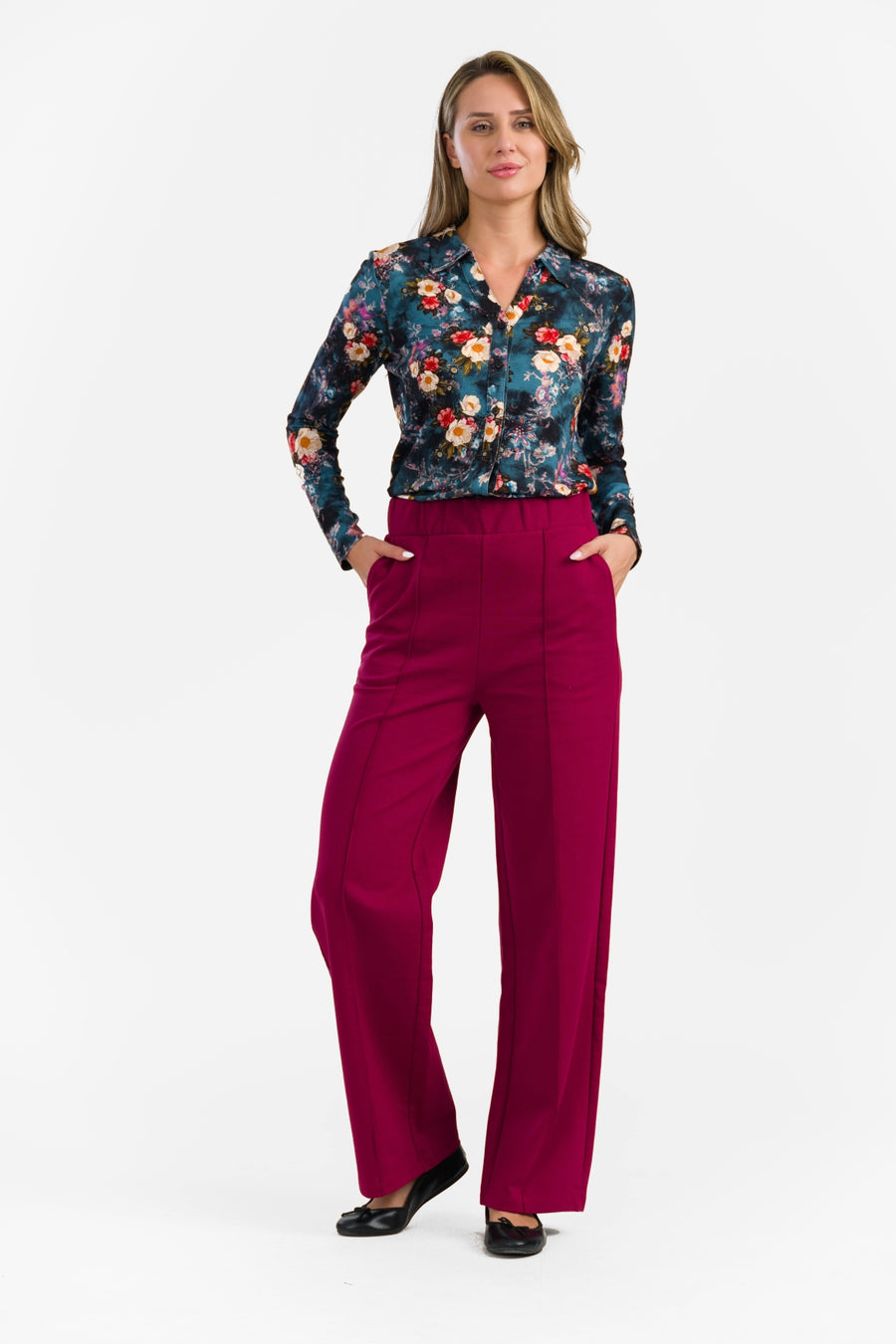 Hailey Trousers | Punta Di Roma Bordeaux