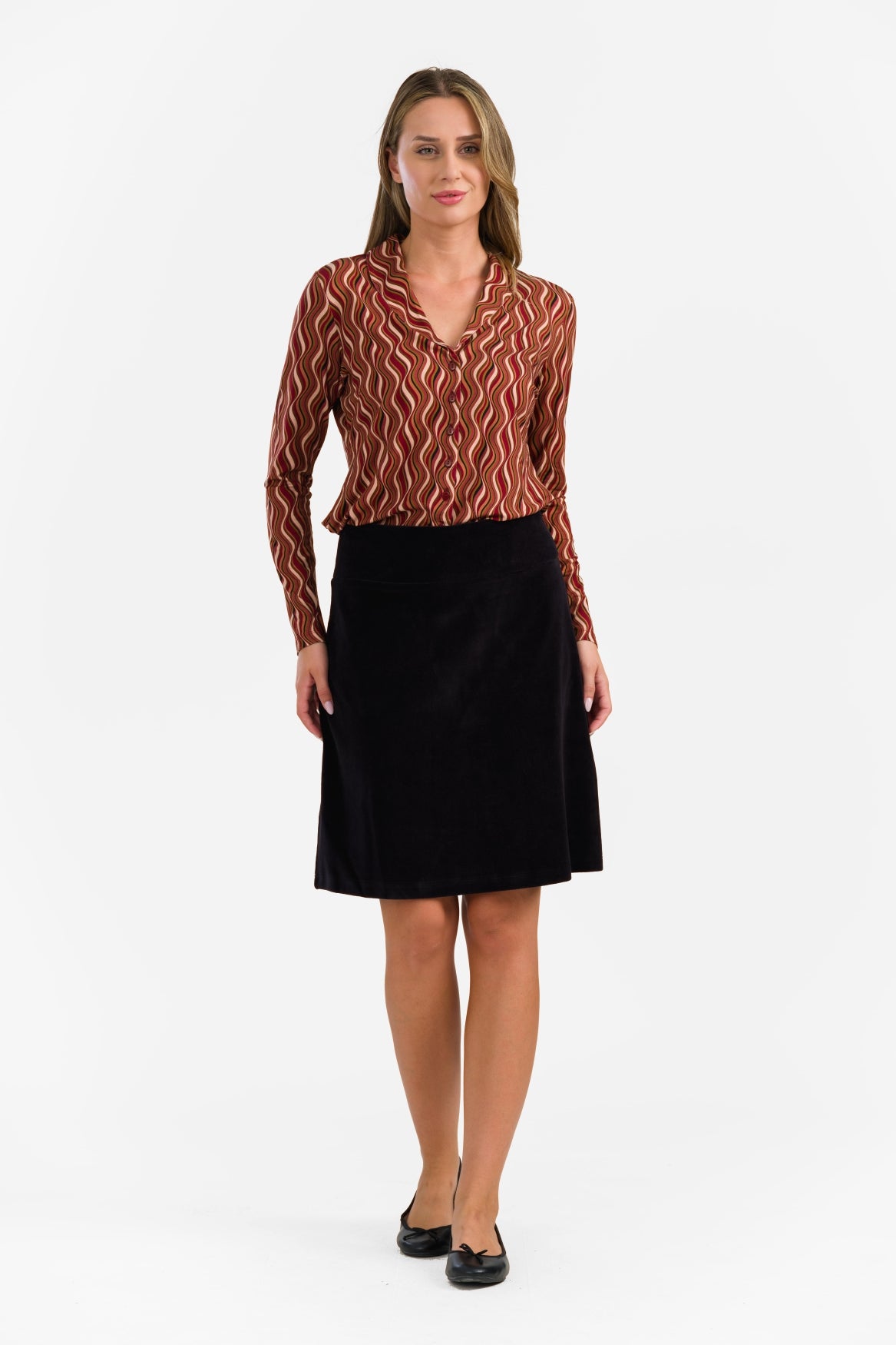 Esmee Skirt | Velour Plain Black