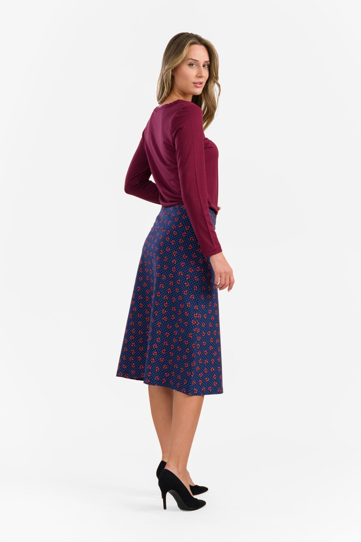 Claudia Skirt | Hazel Dot Blue