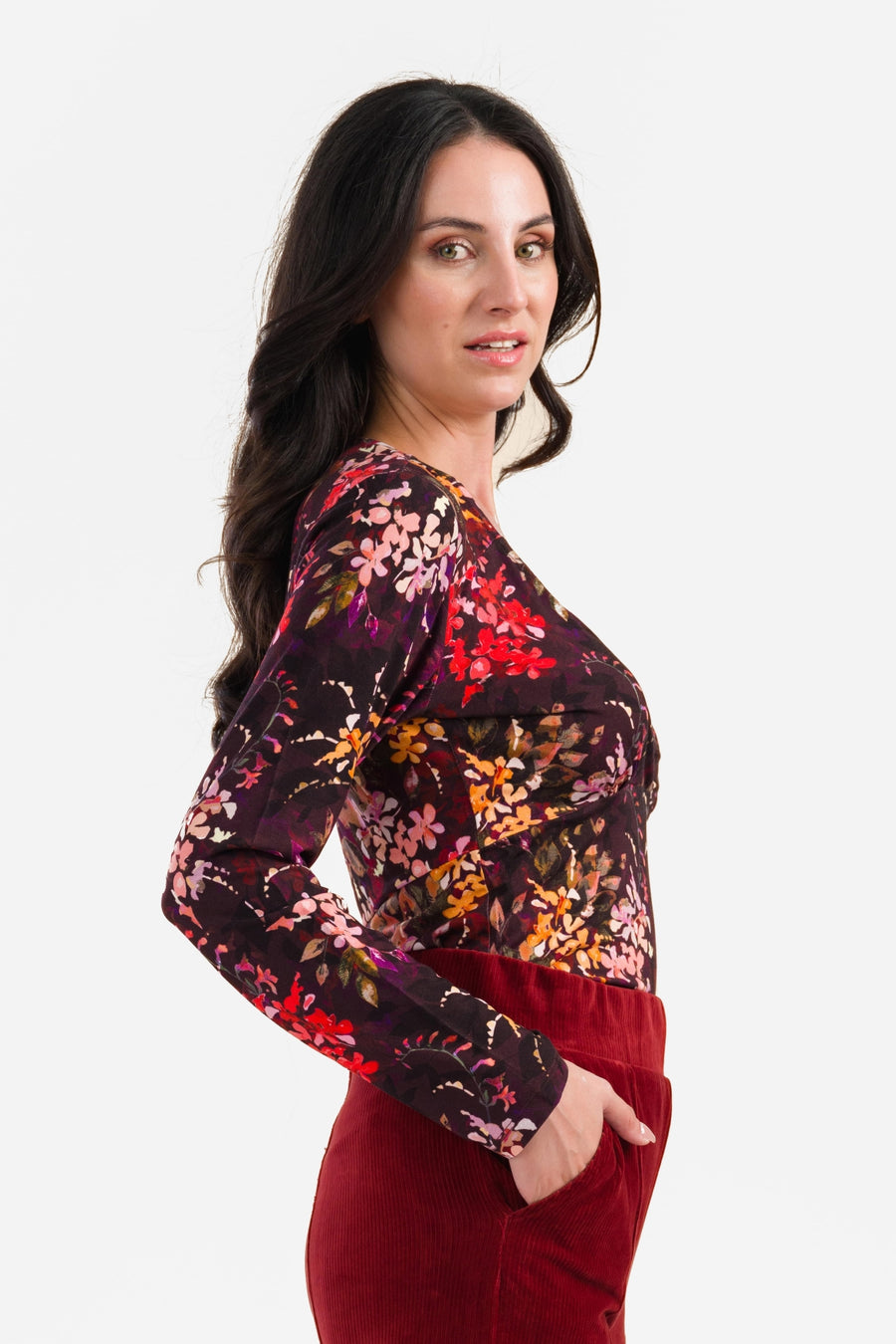 Monroe Top Long Sleeve | Autumn Flower