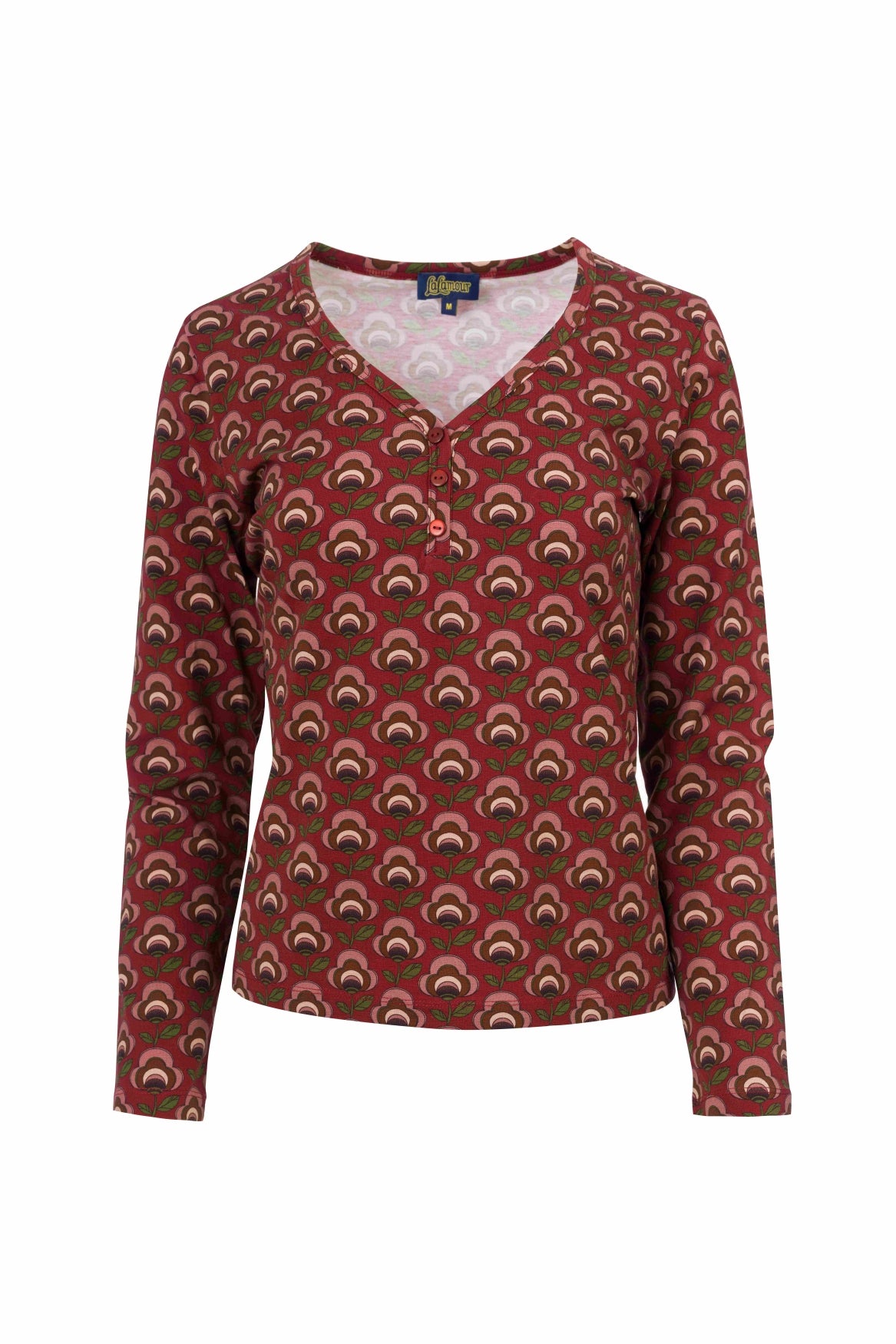 Natalie Top | Abstract Flower Bordeaux