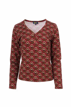 Natalie Top | Abstract Flower Bordeaux