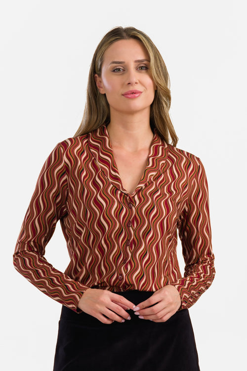 Iris Blouse Long Sleeve | Glaze Red