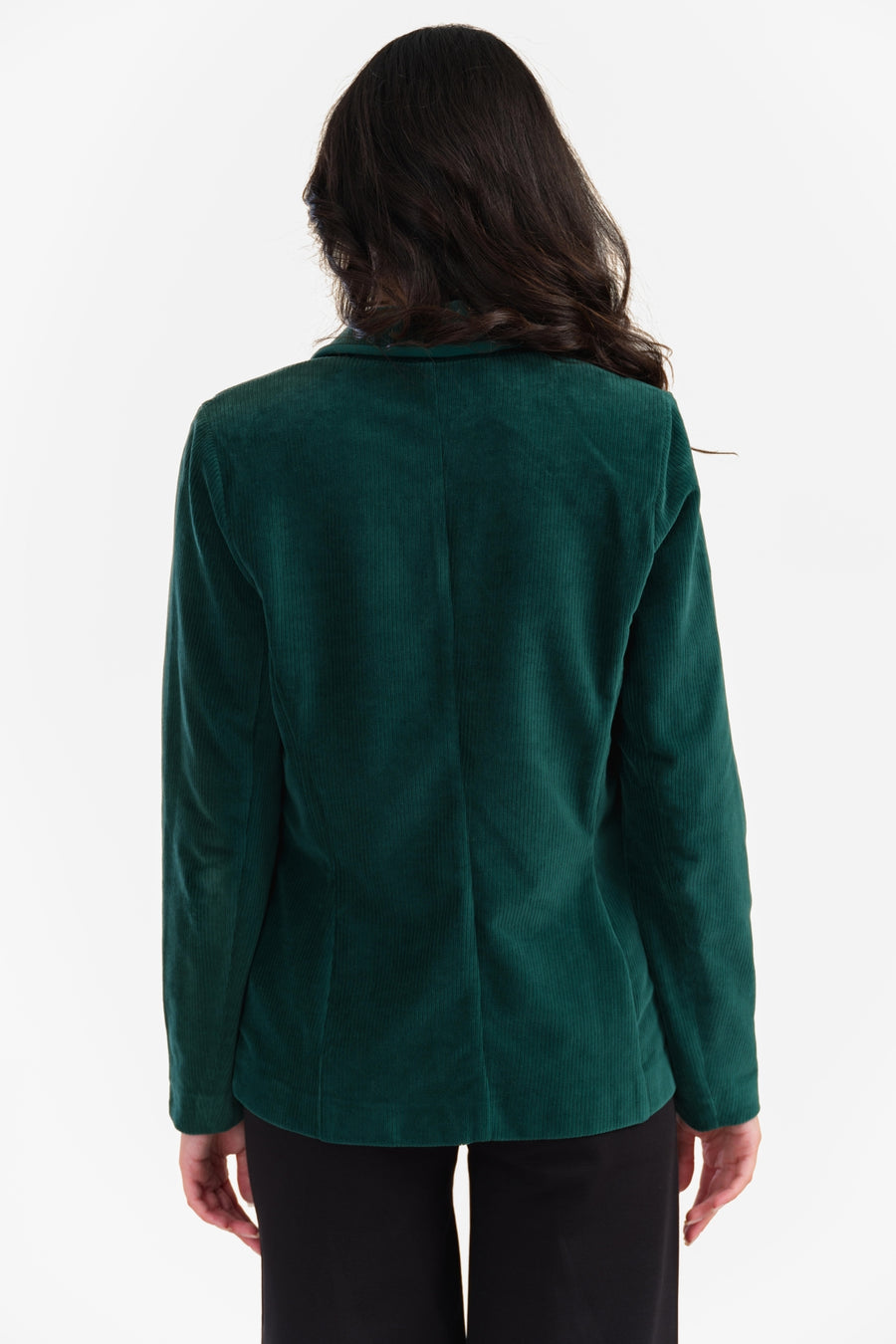 Nova Blazer | Rib Velour Plain Rain Forest