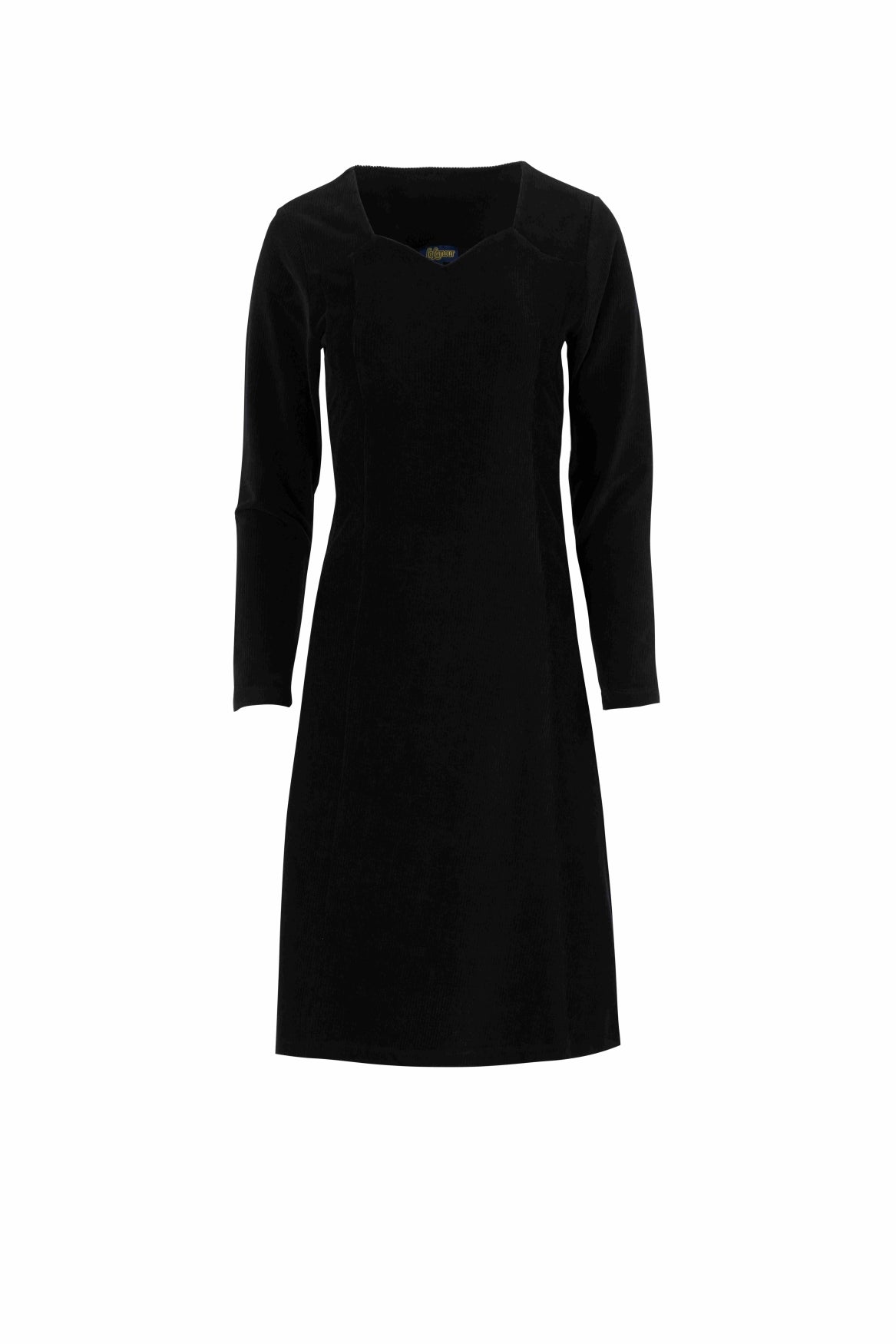 Sandra Dress | Rib Velour Plain Black