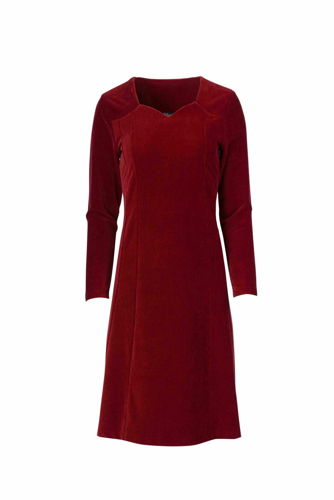 Sandra Dress | Rib Velour Plain Fried Brick