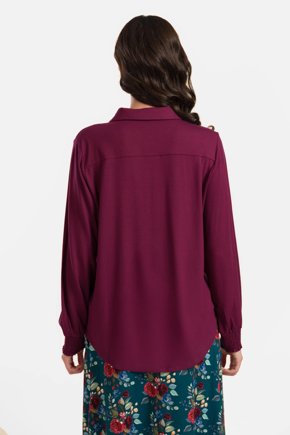 Amy Blouse | Ecovero Plain Bordeaux