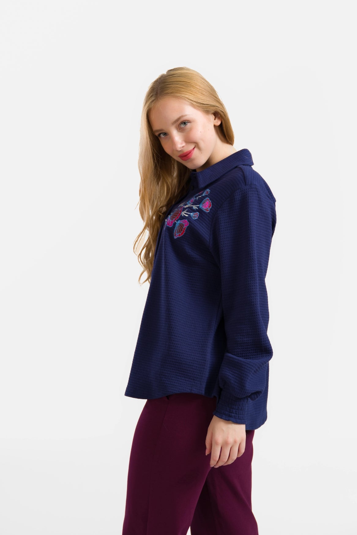 Amy Blouse | Waffle Blue