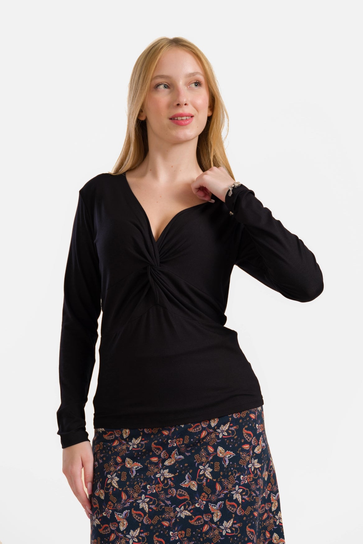 Angela Top | Ecovero Plain Black