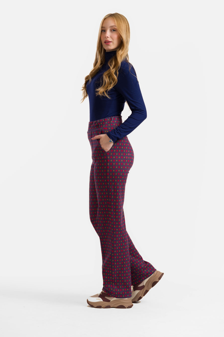 Hailey Trousers | Jacquard Hearts