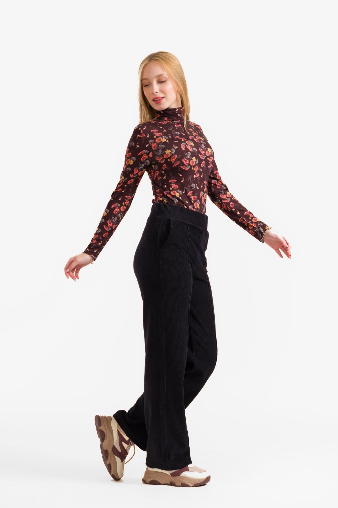 Hailey Trousers | Rib Velour Black