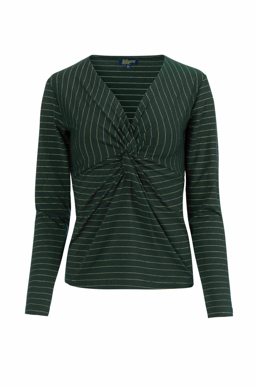 Angela Top | Stripes Green-Lurex Gold