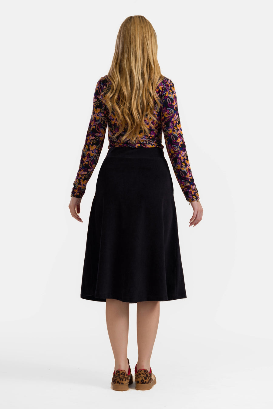 Holly Skirt | Rib Velour Black