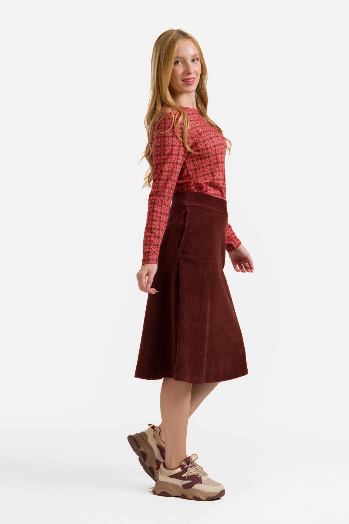 Holly Skirt | Rib Velour Chocolate