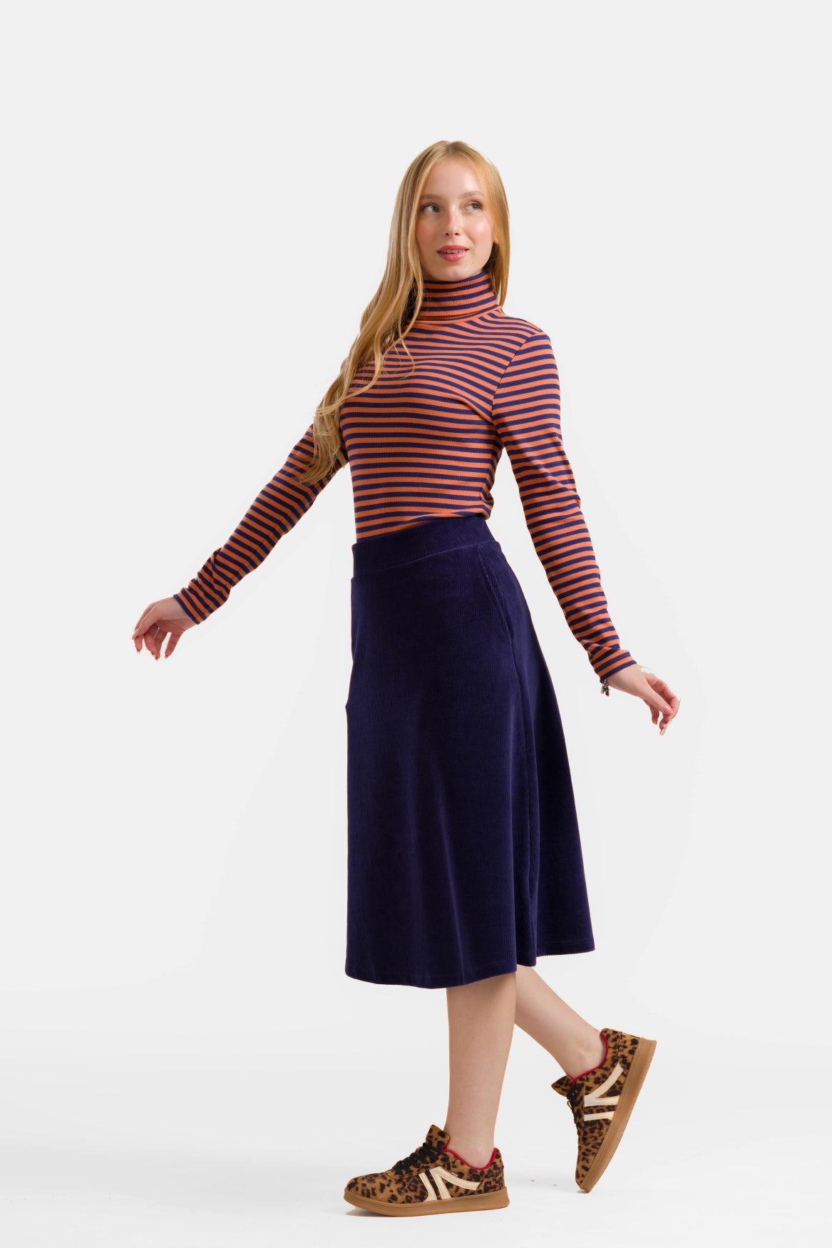 Holly Skirt | Rib Velour Navy