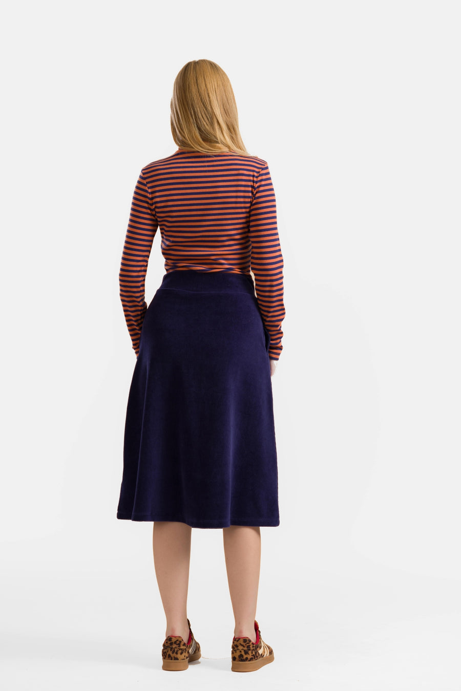 Holly Skirt | Rib Velour Navy